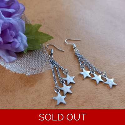 Silver Plated Triple Star Earrings Silver Plated Triple Star Earrings